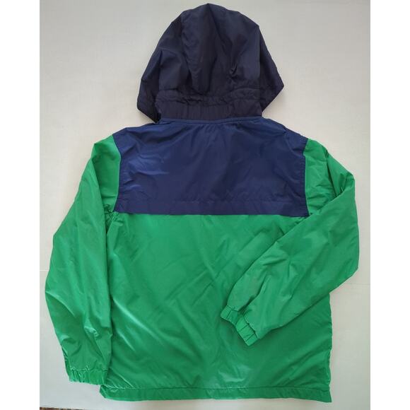 Gymboree Green & Blue Fleece Lined Lightweight Hooded Wind Breaker Boy's Size L - Picture 7 of 7